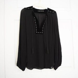 Zara black boho style tassel tunic